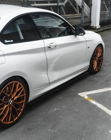 BMW 1 Series F20 F21 & 2 Series F22 EVO - 1 Gloss Black Side Skirts by ZAERO (2011 - 2019) - Evolve Automotive