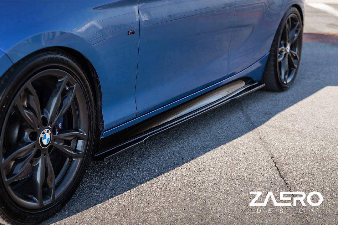 BMW 1 Series F20 F21 & 2 Series F22 EVO - 1 Gloss Black Side Skirts by ZAERO (2011 - 2019) - Evolve Automotive