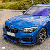 BMW 1 Series F20 F21 LCI EVO - 1 Gloss Black Front Splitter by ZAERO (2015 - 2019) - Evolve Automotive