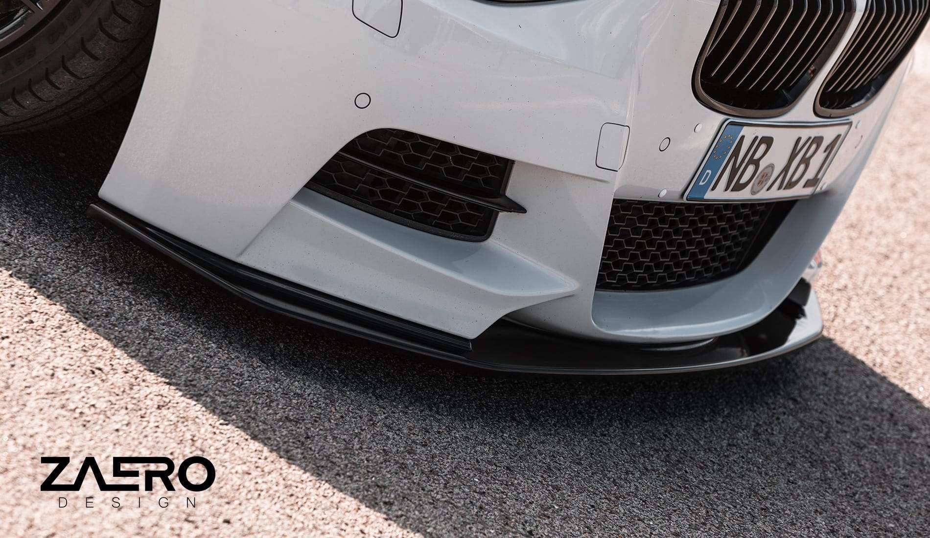 BMW 1 Series F20 Pre - LCI EVO - 1 Gloss Black Front Splitter by ZAERO (2011 - 2015) - Evolve Automotive