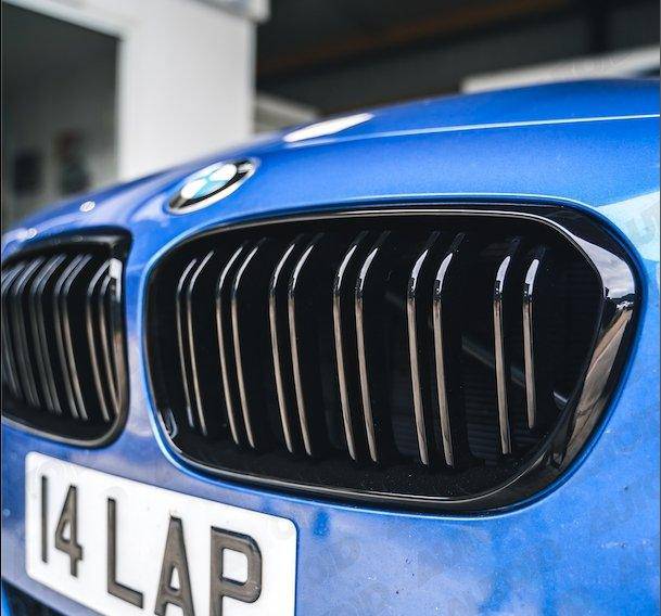 BMW 1 Series, M135i & M140i F20 F21 LCI Gloss Black Kidney Grilles (2015 - 2019) - Evolve Automotive