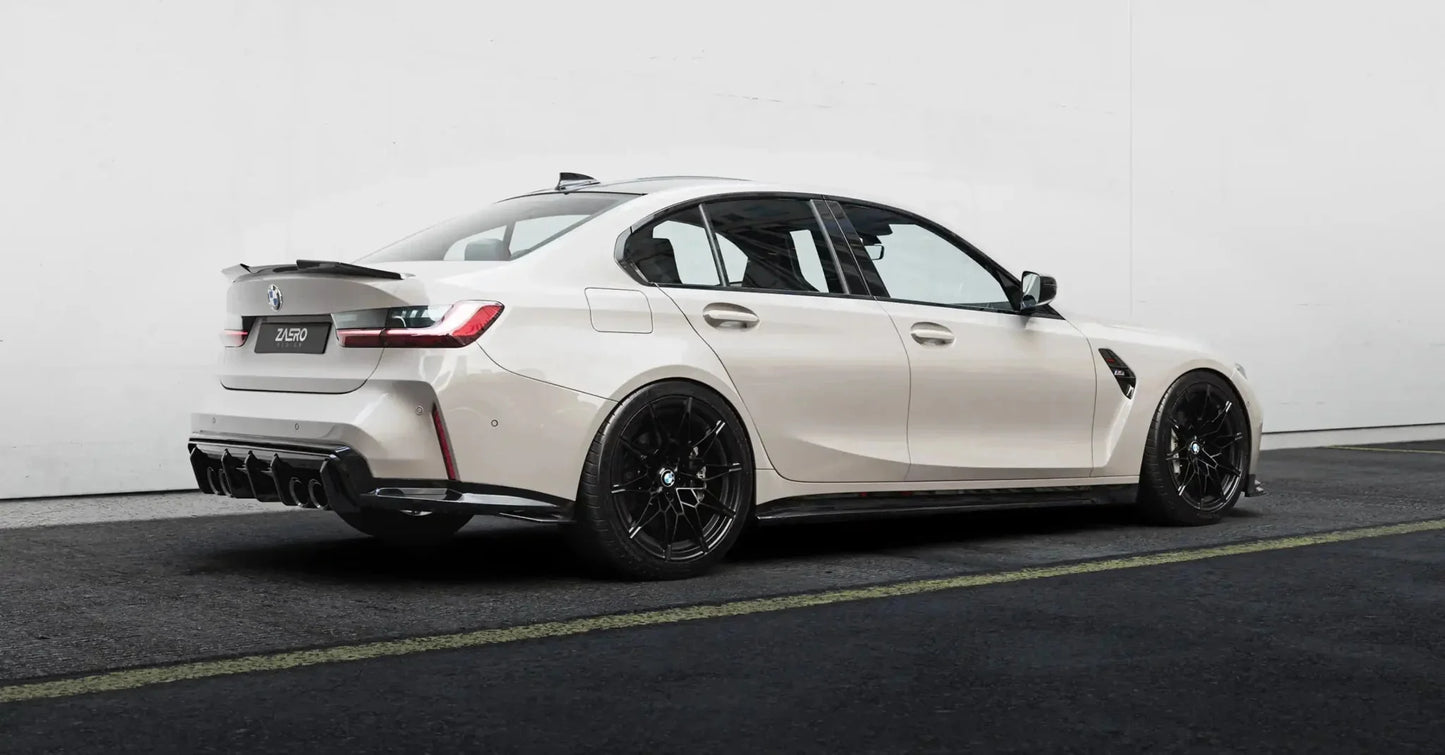 BMW M3 G80 G81 EVO - S Gloss Black Diffuser Extensions by ZAERO (2021+) - Evolve Automotive