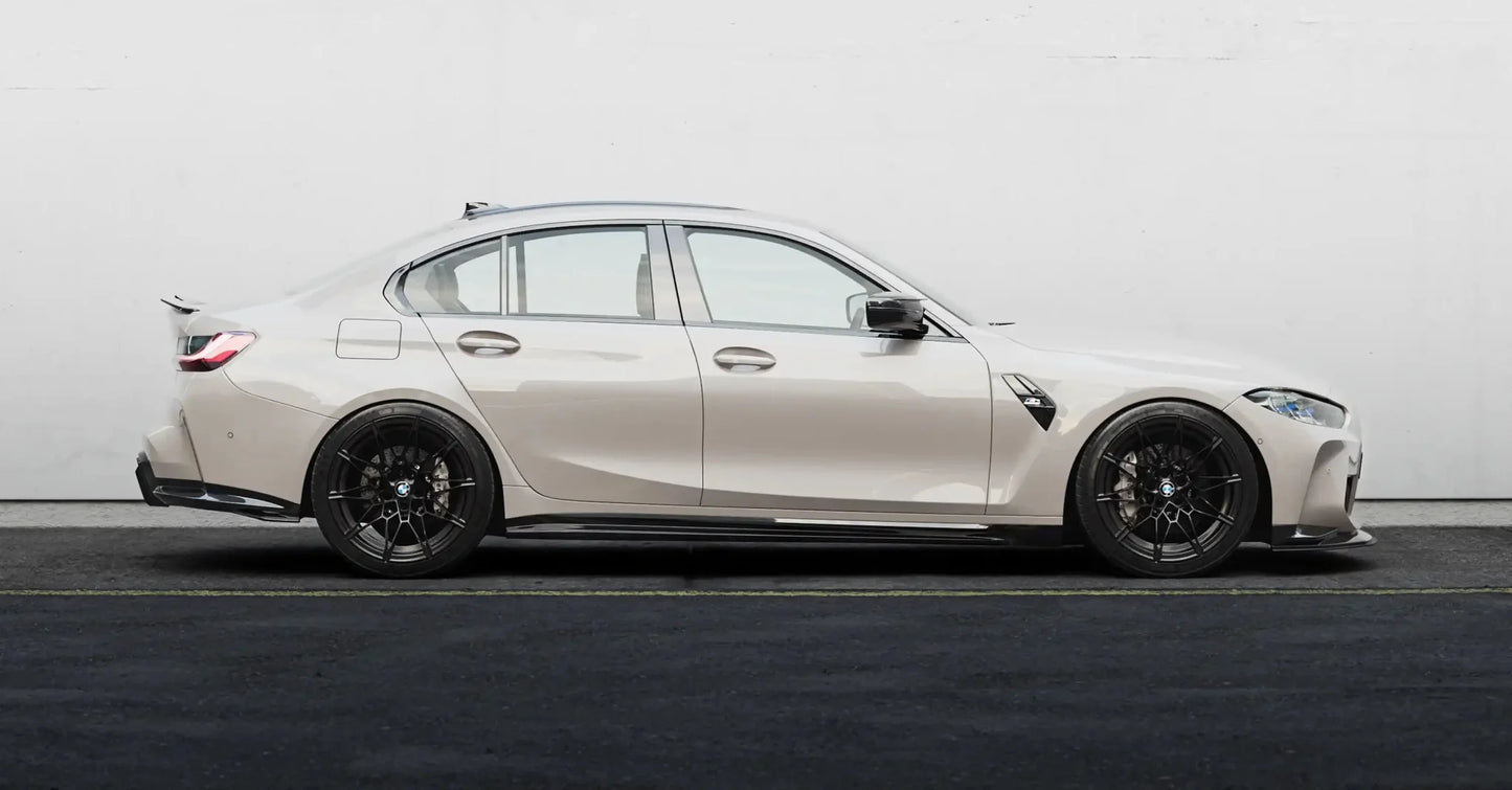 BMW M3 G80 G81 EVO - S Gloss Black Side Skirts by ZAERO (2021+) - Evolve Automotive