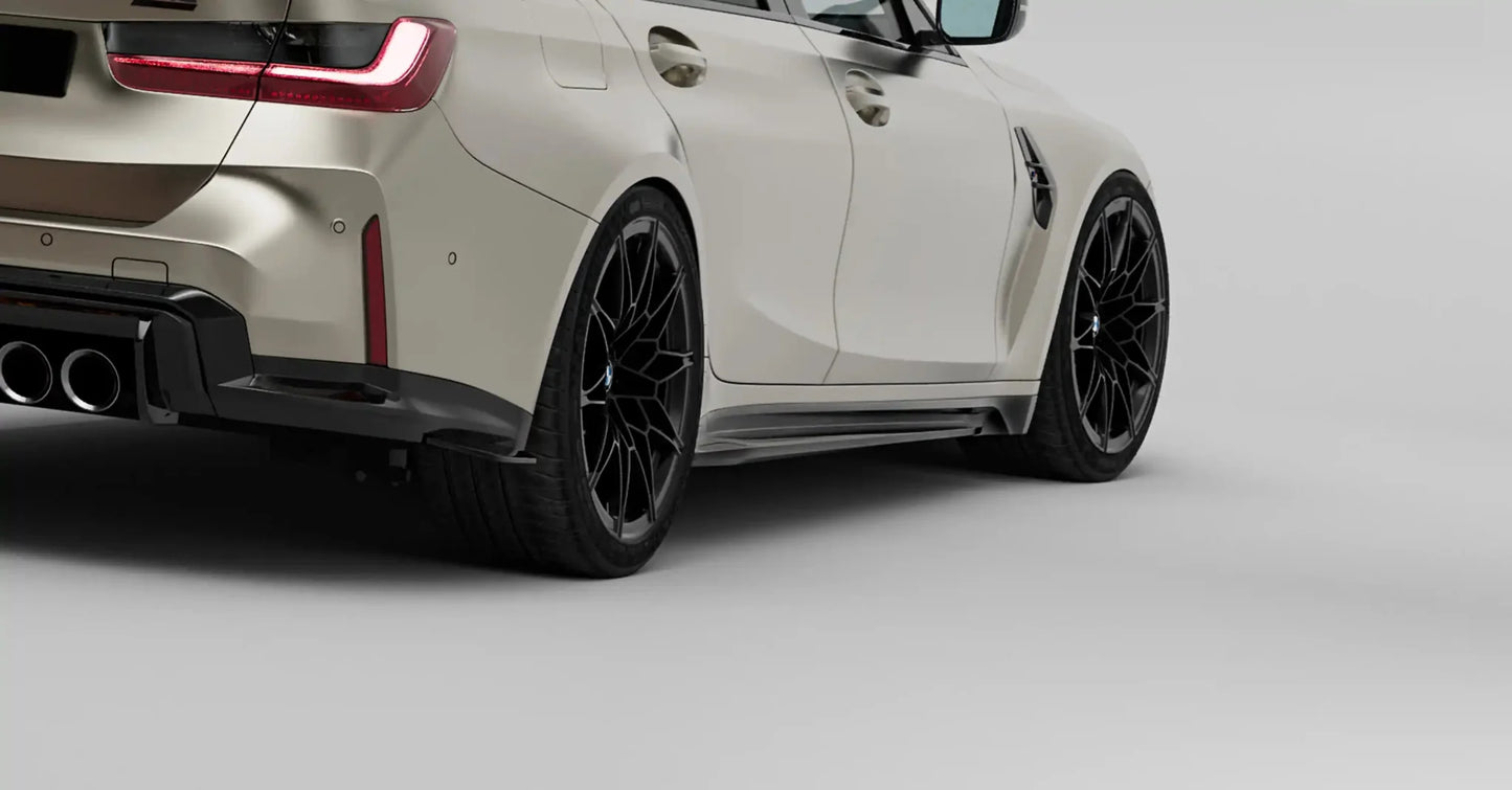 BMW M3 G80 G81 EVO - S Gloss Black Side Skirts by ZAERO (2021+) - Evolve Automotive