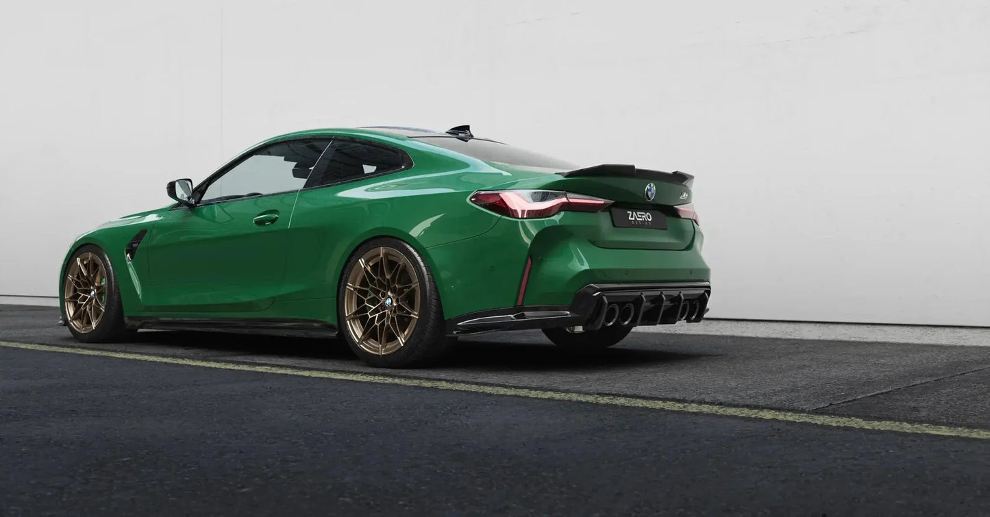 BMW M4 G82 G83 EVO - S Gloss Black Diffuser Extensions by ZAERO (2021+) - Evolve Automotive