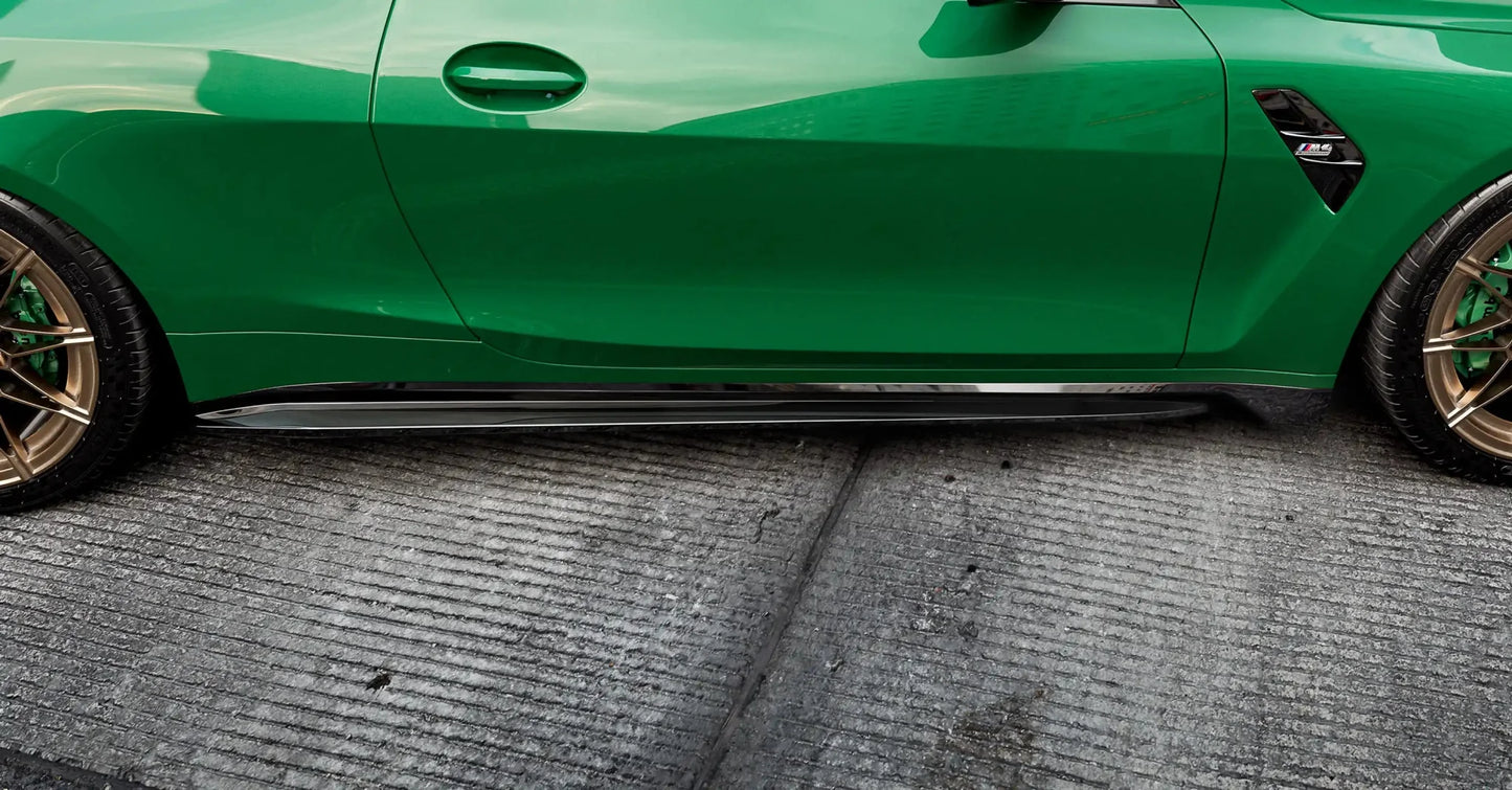 BMW M4 G82 G83 EVO - S Gloss Black Side Skirts by ZAERO (2021+) - Evolve Automotive