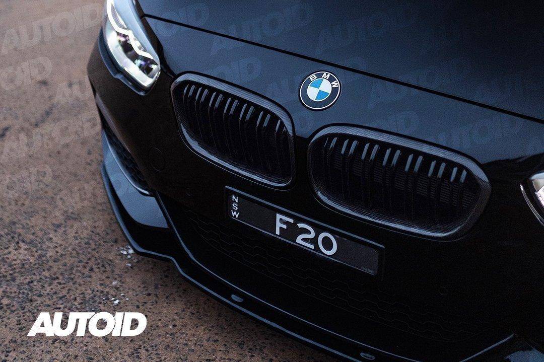 Carbon Fibre Double Slat Kidney Grilles for BMW 1 Series (2015 - 2019, LCI F20 F21) - Evolve Automotive