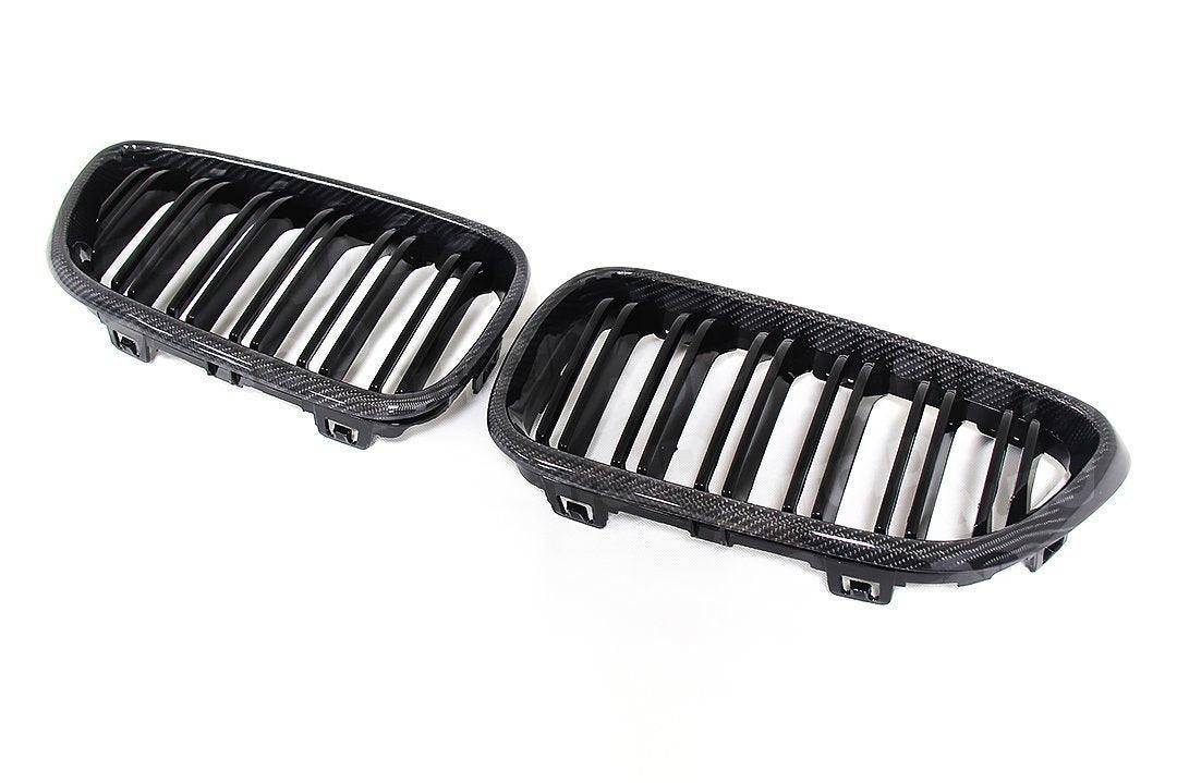 Carbon Fibre Double Slat Kidney Grilles for BMW 2 Series & M2 (2014 - 2020, F22 F87) - Evolve Automotive