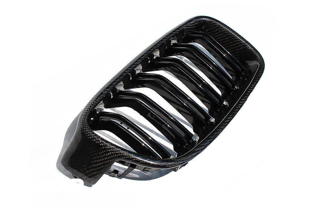 Carbon Fibre Double Slat Kidney Grilles for BMW 3 Series (2012 - 2019, F30 F31) - Evolve Automotive