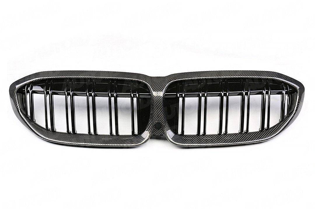 Carbon Fibre Double Slat Kidney Grilles for BMW 3 Series Pre - LCI (2019 - 2023, G20 G21) - Evolve Automotive