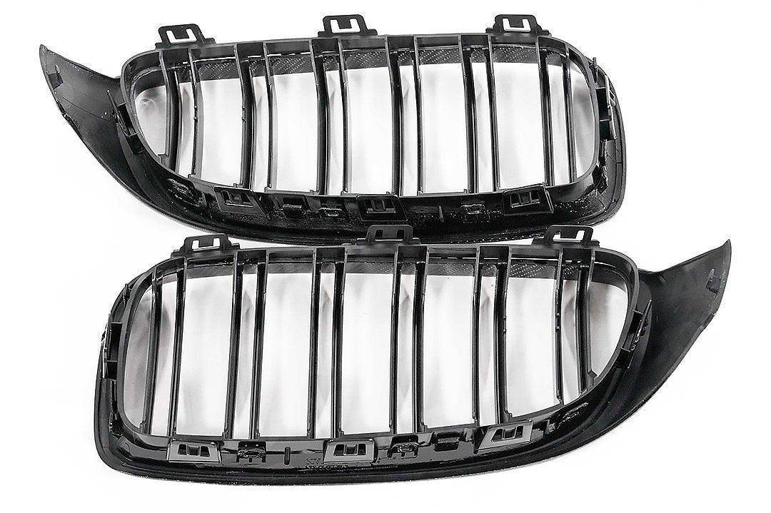 Carbon Fibre Double Slat Kidney Grilles for BMW 4 Series, M3 & M4 (2014 - 2020, F32 F33 F80 F82 F83) - Evolve Automotive