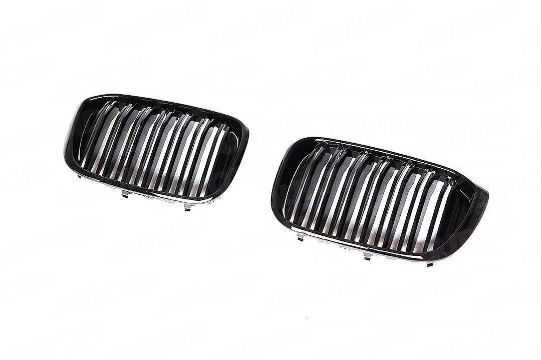 Gloss Black Kidney Grilles for BMW X3 & X4 (2019 - 2022, G01 G02) - Evolve Automotive