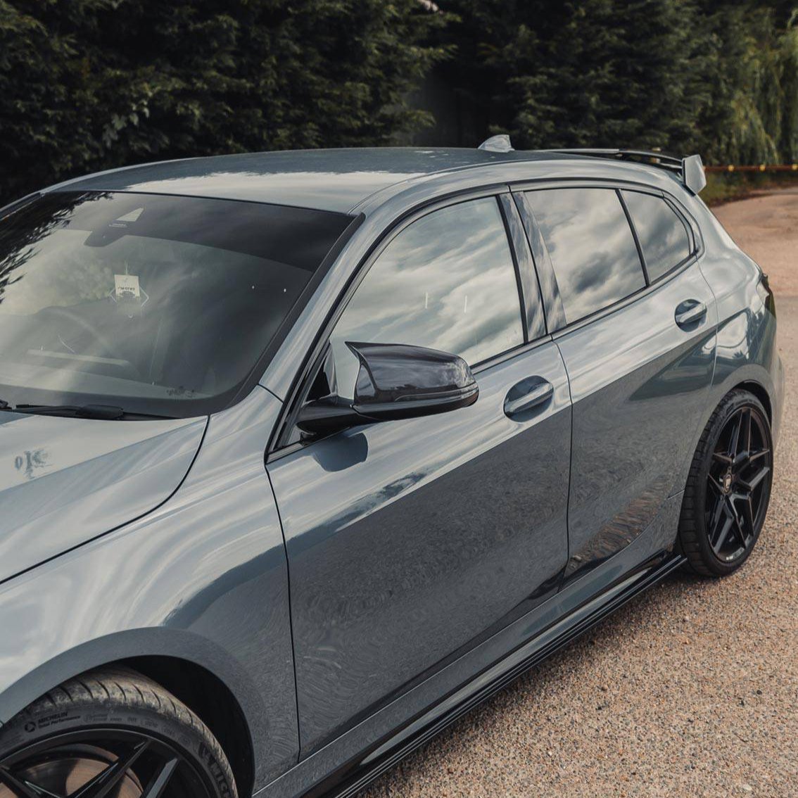 Gloss Black M Style Wing Mirror Covers for BMW & Supra (2019+, F40 F44 G29 J29) - Evolve Automotive