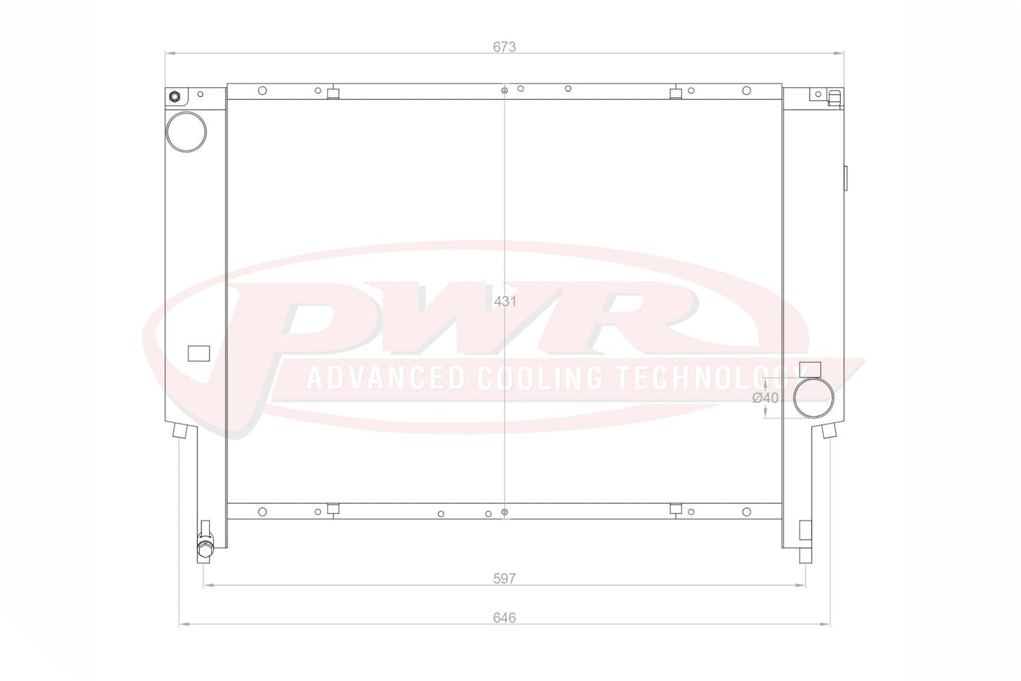 PWR 42mm Radiator With Oil Cooler Mounts - BMW 3 Series E36 M3 - Evolve Automotive