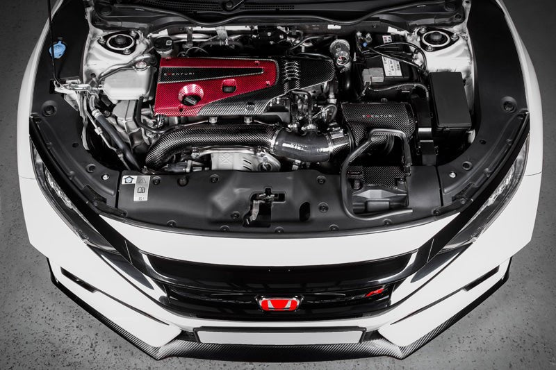 Eventuri Carbon Fibre & Red Kevlar Engine Cover - Honda Civic Type R FK2 | FK8 - Evolve Automotive